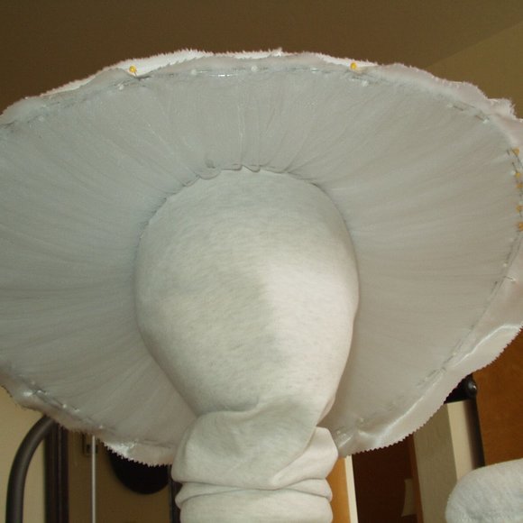 WEDDING HAT - WHITE SATIN & TULLE main image 4